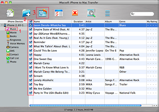 copy music from iPhone to mac