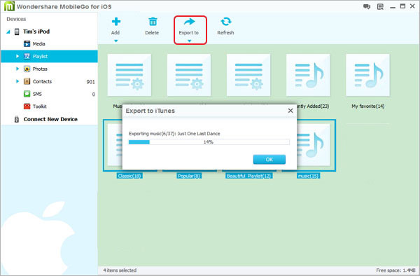 export playlist from ipod to itunes