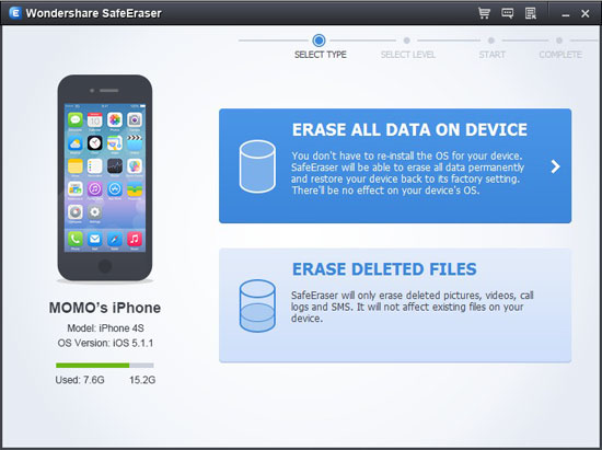 run iphone data eraser