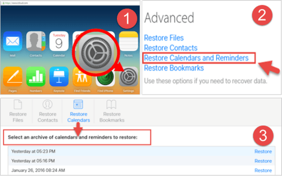 Restore iPhone reminders from iCloud