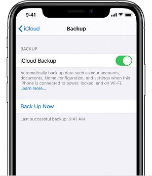 back up iphone to icloud