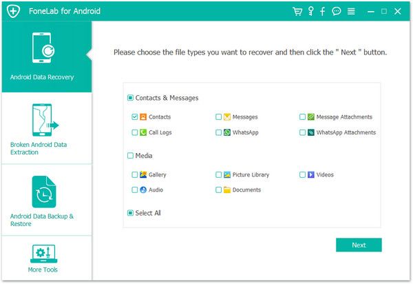 select file type to scan